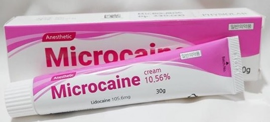Billede af det ulovlige produkt: Microcaine Cream 10,56%
