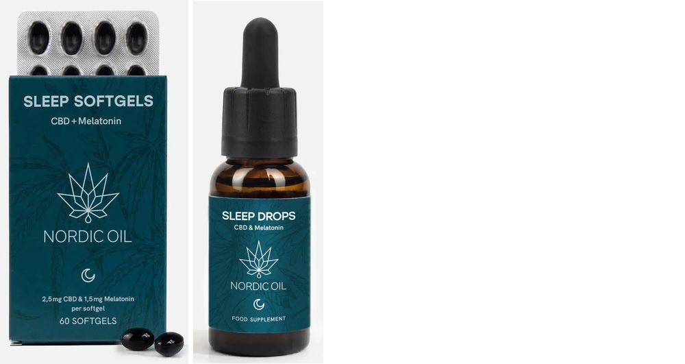 Billede af det ulovlige produkt: Nordic Oil Sleep (softgels og dråber)